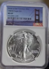 1987 S US Silver Eagle $1 NGC MS69 Struck in SF Bridge Label