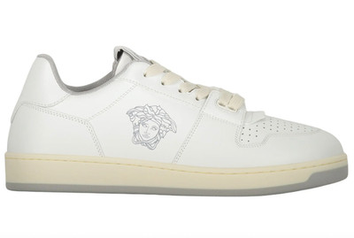 NIB Versace Medusa Logo Head White Gray Leather Low Top Sneakers 43 US 10 $995