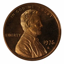1976 -S Lincoln Memorial Cent Gem Proof Single Coin