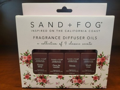 SAND + FOG Fragrance Diffuser Oils 4 PACK NEW SEALED Blush, Flower, Rose, Vanill