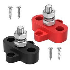 Bus Bar 12V 250A Power Distribution Block Single 5/16" Stud Battery Post Junc...