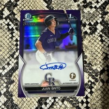 2023 BOWMAN CHROME JUAN BRITO PURPLE REFRACTOR AUTO AUTOGRAPH /250 1st EDITION