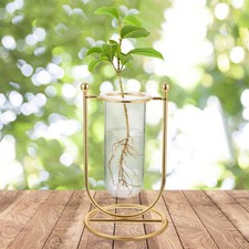 1 Set of Nordic Style Home Flower Hydroponic Decor Table Decor Iron Flower Vase