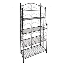 Stahl Nostalgie Landhausstil Regal Metallregal 5 Böden klappbar schwarz