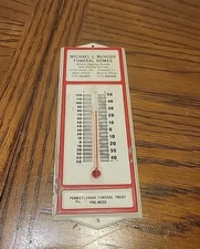 Vintage Funeral Home Thermometer, Michael  J. Mchugh Funeral Homes Freeland Pa.
