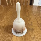 Fenton Bell Custard Satin Glass Painted by Dane Fredrick Winter Barn Scene