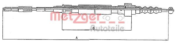 Metzger 10.7403 Seilzug, Feststellbremse FüR VW-image
