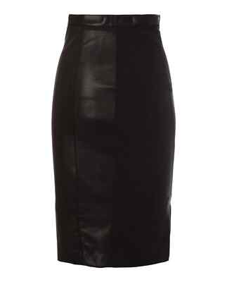 Stella McCartney Women's Mansela Faux Leather Skirt Black Size IT46 - US 8-10