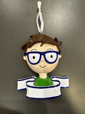 Boy With Glasses Personalized Christmas Ornament