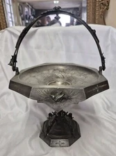 Antique Middletown Plate Co. Pedestal Brides Basket Silverplate 1754 7.5" 