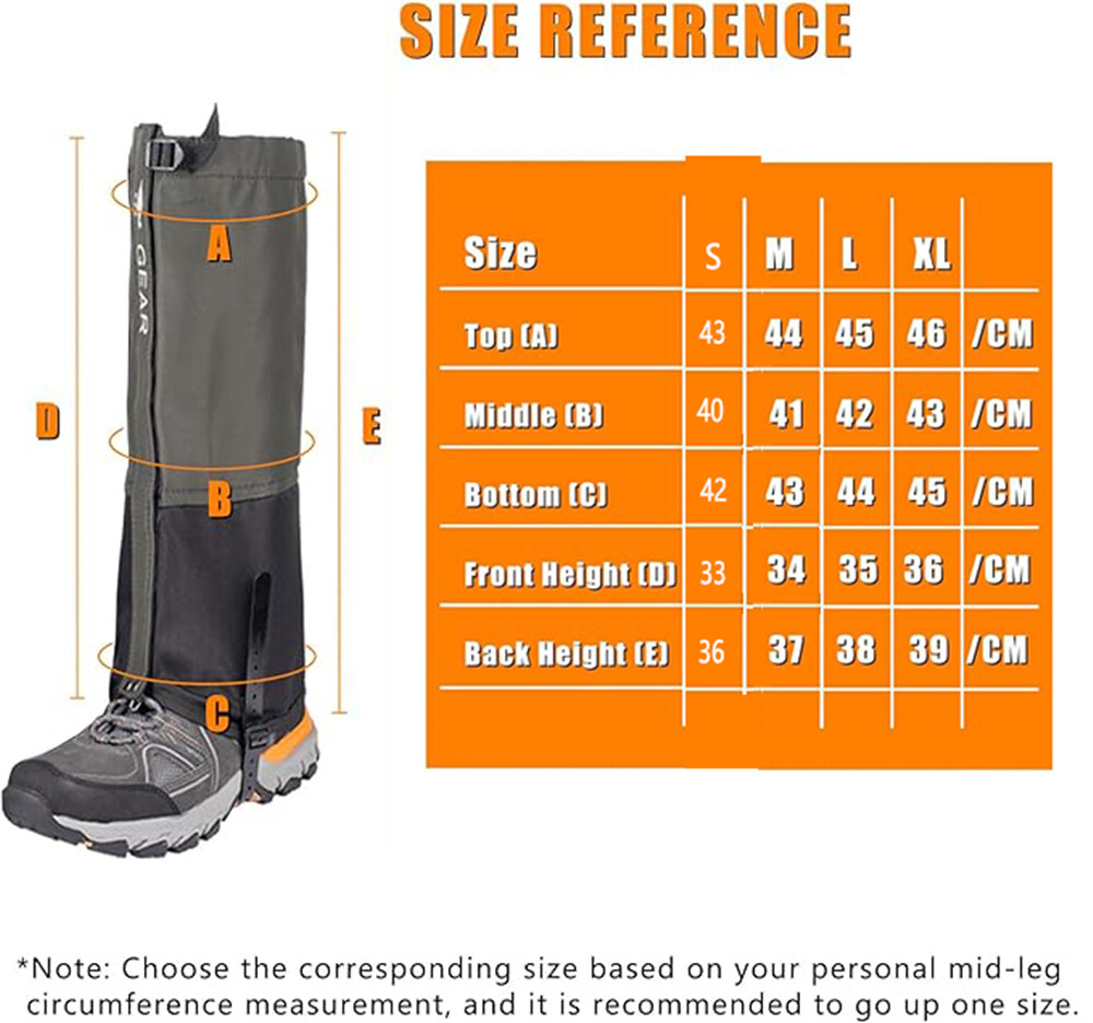 Keenso Wasserdichte Schnee-Gamaschen 1 Paar - Für Outdoor, Ski, Wandern, Camping