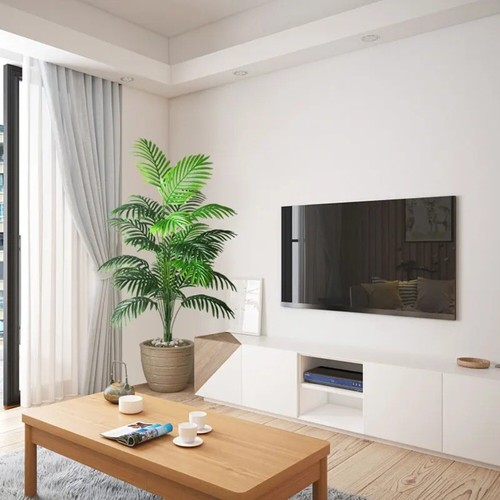 1xLarge Artificial Palm Tree Tall Fake Plants Tropical Plastic Leaves Home Decor - Picture 3 of 11
