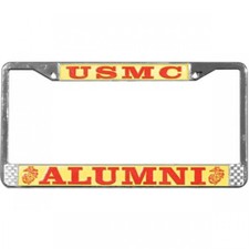 usmc marine corps alumni logo military license plate frame made in usa