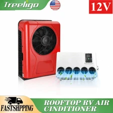 12V 960W Red Split Air Conditioner Cooling AC Kit Fit Truck Bus RV Caravan