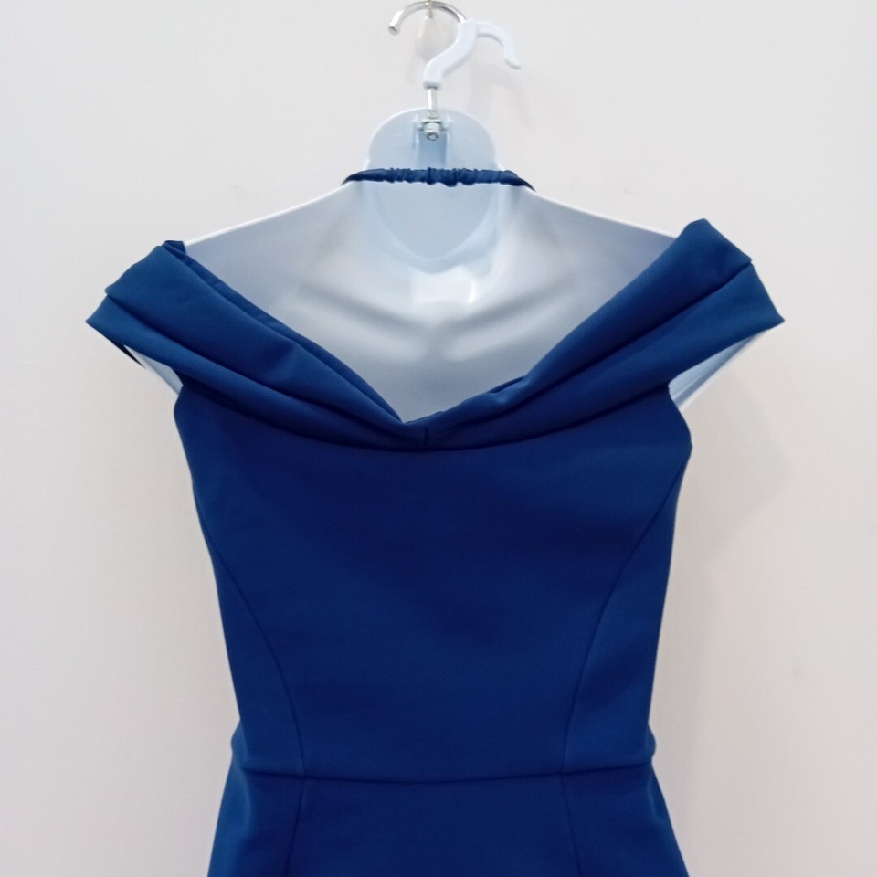 Chiara Boni La Petite Robe Midi Dress Size UK 12 Blue Halterneck FLT26