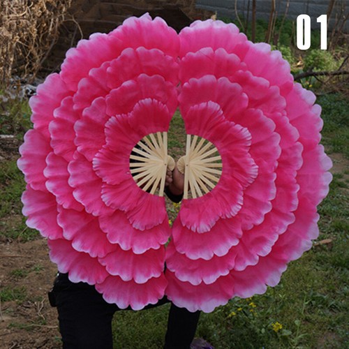 1x Peony Flower Hand Fan For Dancing Play Costume Or Home Room Left /Right Hand - Picture 9 of 32