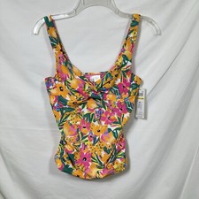 NWT Anne Cole Women's Tankini 32C/34B Floral Bikini Top NEW Underwire Multicolor