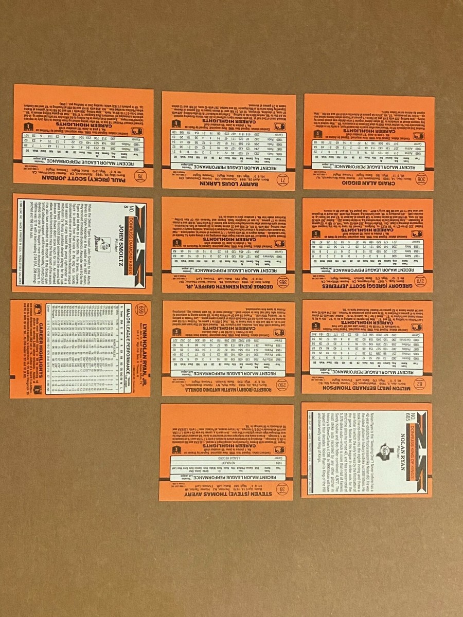 1990 DONRUSS Error Collection! Very rare set! 11 Cards total! | eBay