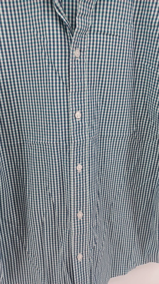 Old Navy The Signature Men's Shirt Large Long Sleeve Blue Plaid Slim Fit - Image 3 of 4