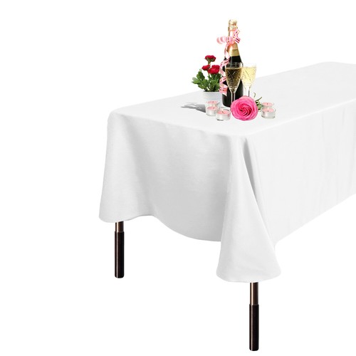 White Table Cover Cloth Polyester Round Rectangle Square Tablecloths for Wedding - Picture 17 of 21
