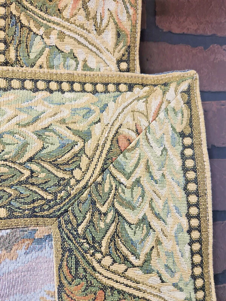 Sea Gull Tapestry Wall Hanging Victorian Scene French Royalty 42"x32" Wall Decor - Image 4 of 4