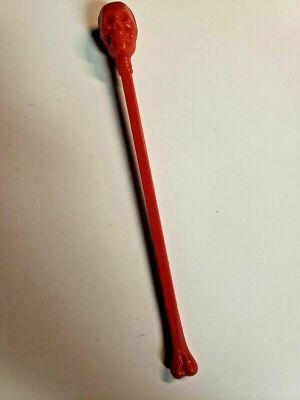 Vintage Skull & Bone Eppy Advertising Drink Stir Stick New Old Stock U287