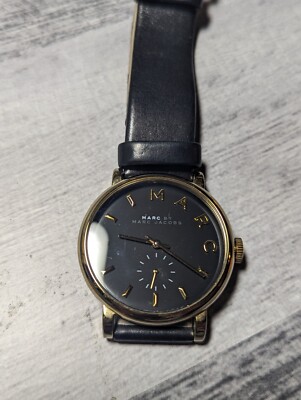 Marc by Marc Jacobs Gold Tone with Black Strap Logo Dial Watch Marc Jacobs Vintage Watch in Gold – Eleven13 Studios main image 4