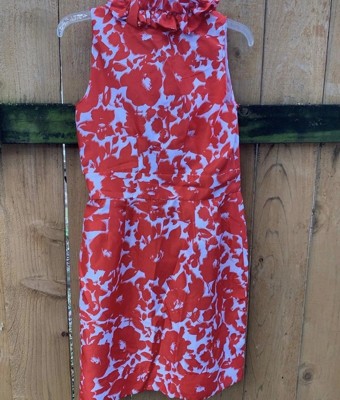 Abito Just Taylor con volant al ginocchio scollo a V taglia 6 rosso bianco festa San Valentino