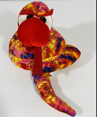 Classic Toy Co Snake 38  Plush Red Cobra Serpent Coiled Stuffed Animal Reptile