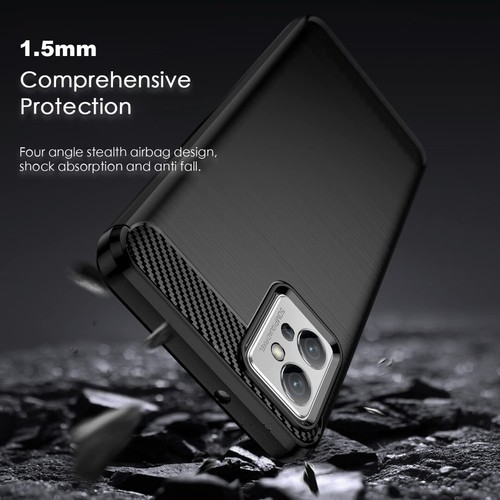 For Motorola Moto G32 Case Silicone Carbon Fibre Phone Cover + Screen Protector - 第 11/21 張圖片