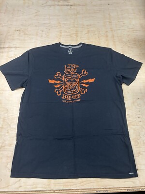 Volcom Stone Vintage Collectable  Live Fast Die Old  ORGANIC BLANK TEE - Size XL