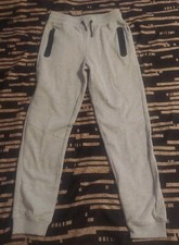 Eddie Bauer Boys L 14 Gray Fleece Jogger Sweat Pants Zip Pocket Tapper Leg NWT