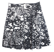 NWT TALBOTS Women's Lightweight Cotton Pleated A-line Skirt Black White Size 10P