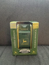 1998 JOHN DEERE Limited Edition Coin BANK Diecast Metal Mailbox Gearbox NEW
