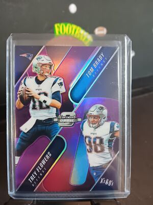 2018 Panini Contenders Optic #XO-NEP Tom Brady Trey Flowers Xs and Os Purple /99