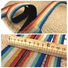 5m Regenbogen Farbe Elastisch Stretch Gurtband Band Kostüm Spitzen DIY Nähen