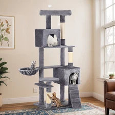 71" Cat Tree Tall Tower Condo Indoor Kitty House for 20lbs Activity Center Gray