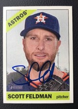 SCOTT FELDMAN 2014 TOPPS HERITAGE AUTOGRAPHED SIGNED AUTO BASEBALL CARD 407