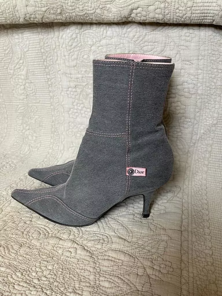Bottes talon denim Christian Dior authentique/authentique, vintage