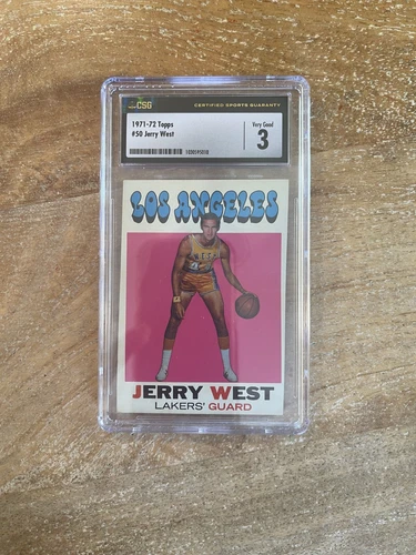 Iconic 1971 Topps Jerry West CSG 3. VG. The Logo. Mr. Clutch. Lakers MVP. HOF