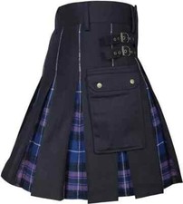 Men's Utility Kilt for Men Modern Hybrid Cotton  Tartan Kilts Scottish Skirt