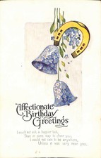 AFFECTIONATE BIRTHDAY GREETINGS Postcard Unposted USA Made 1900s Horseshoe