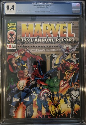 1992 MARVEL ANNUAL REPORT #1 CGC 9.4 White Pages SPIDER-MAN