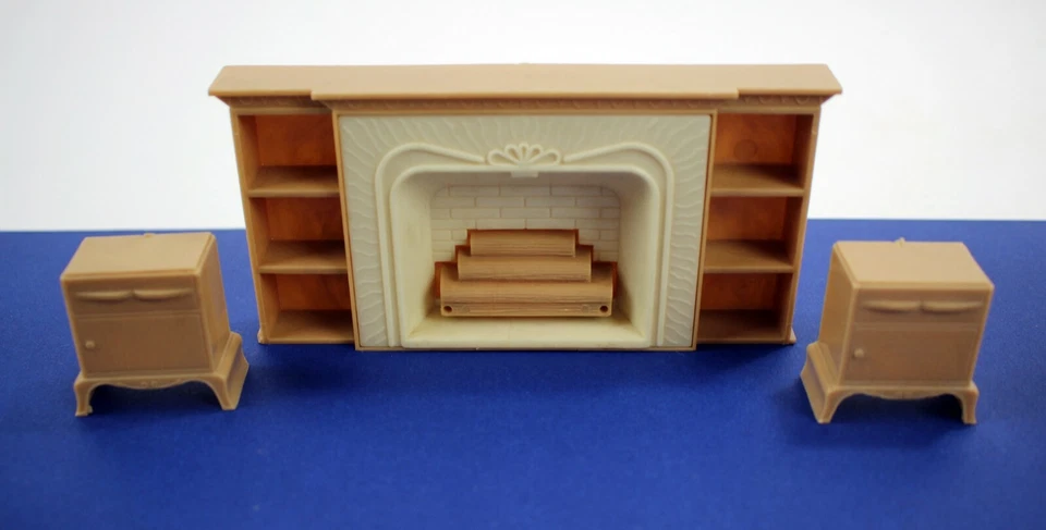 Plasco娃娃屋玩具微型家具壁炉沙发老式件 — 第 3/4 张图片
