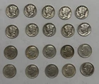 Mercury & Roosevelt Dime Mix lot of 20 Coin. 90% Silver.  10 Merc. & 10 Roosev.