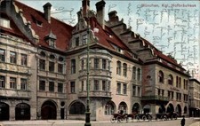 Ak München Bayern,  Kgl. Hofbräuhaus,  Architektur, Pferdewagen - 4958288