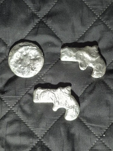 New ListingLot of 3 Silver bars home refined and poured Sterling ingots