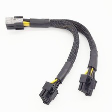 Black Power Extension Cable 8-pin For PCI-E to 2x 6+2-pin for Video Card Mining
