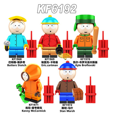 5x Custom Lego South Park Cartoon Held Mini Figur Spielzeug Eric Cartman Stan Kyle