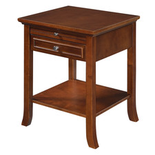 Chair Side End Table For Small Spaces With Storage Drawers Nightstand Bedside